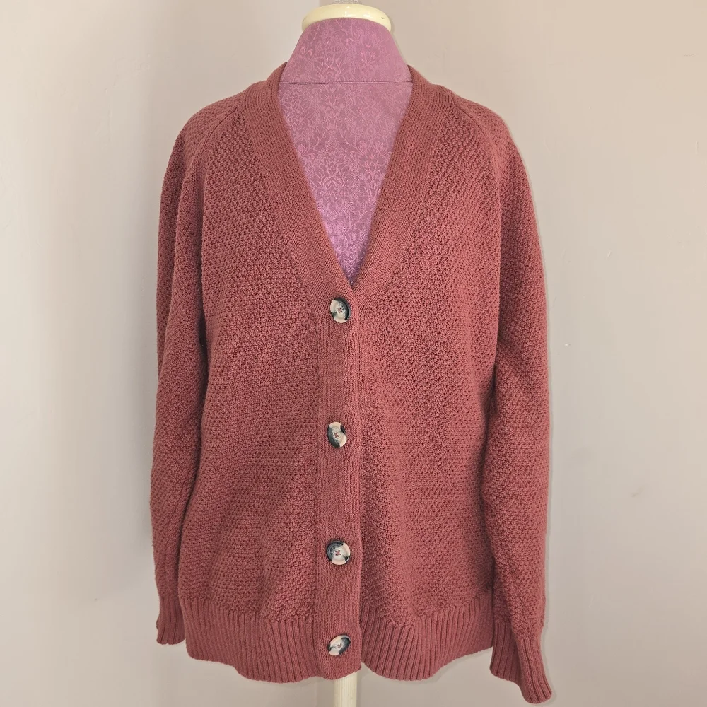 Gap Women's Cotton Knit Long Sleeve Button Cardigan Size XL Gingerbread - Picture 1 of 5